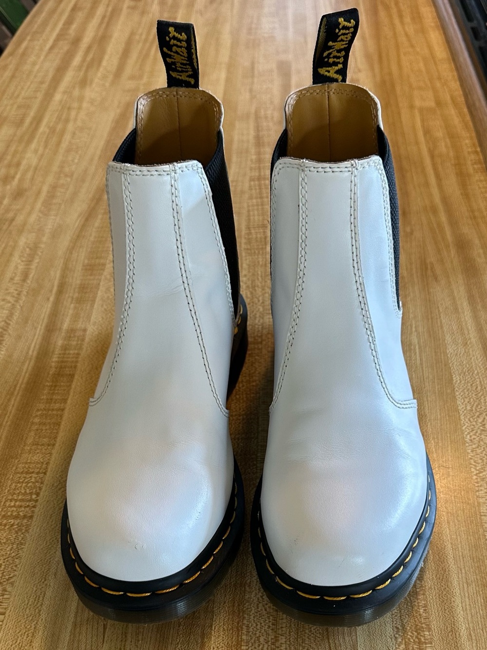 Dr. Martens White Leather Chelsea Boots